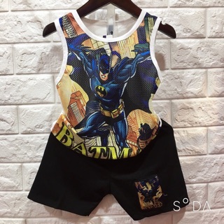 Bộ cotton pha lưới in hình siêu nhân cho bé trai 👨🏻‍🎤