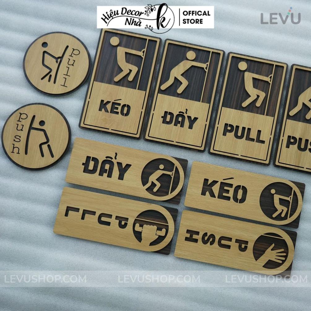 Bảng Pull Push, bảng Kéo Đẩy hướng dẫn mở cửa ra vào decor vintage độc đáo - Hiệu Nhà K