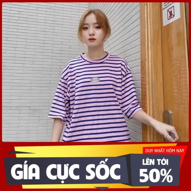Áo thun tay lỡ CINDER CLUB ( Tee sọc hồng ver2) áo phông unisex nam nữ oversize form rộng-  Local Br