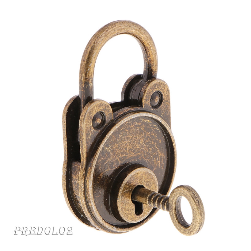 Antique Alloy Mini Padlocks with Key for Handbag Small Luggage Bronze