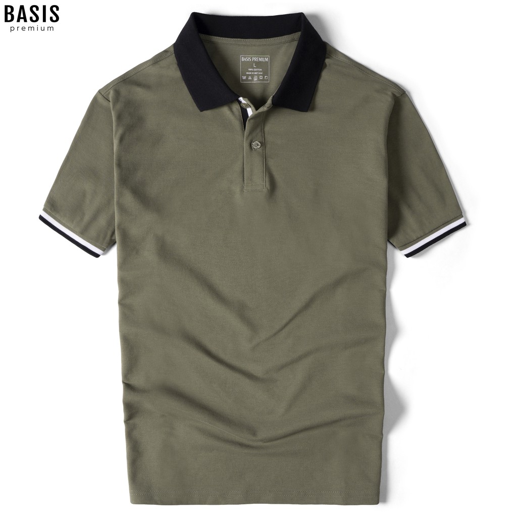 Áo thun Polo nam màu mới trẻ trung, chất liệu cotton cá sấu, form regular Basis APL206 | BigBuy360 - bigbuy360.vn