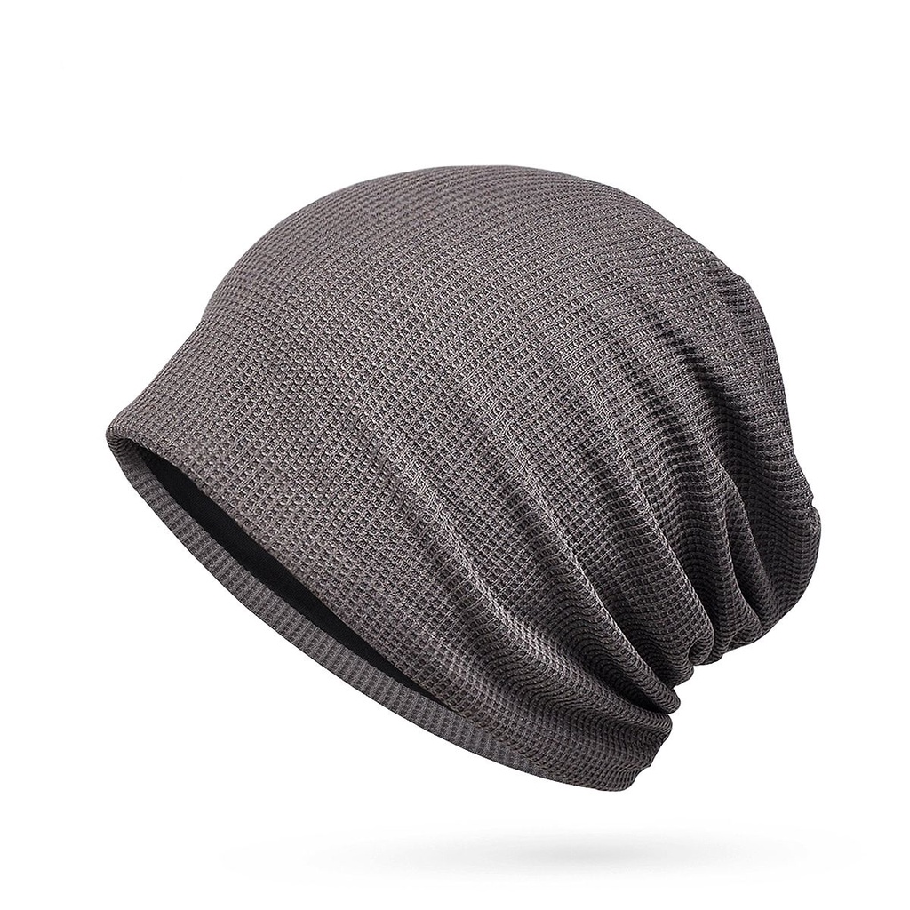 Mũ Beanie Cotton Mềm Mỏng Thoáng Khí Màu Trơn Phong Cách Hip Hop Cho Nam Nữ