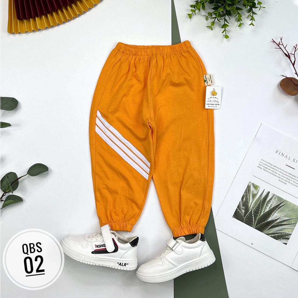 Quần dài bé trai cotton sọc ngang bo gấu size 1/10T