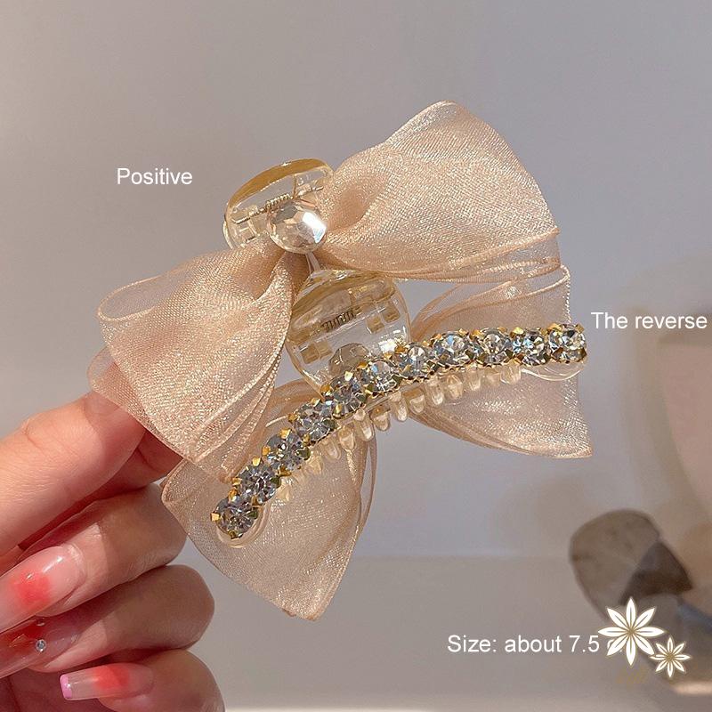 【Kifli】Kẹp Tóc Mái Hai Mặt Có Đính Nơ 9.9/2 Độ Sáng Lấp Lánh 4.1