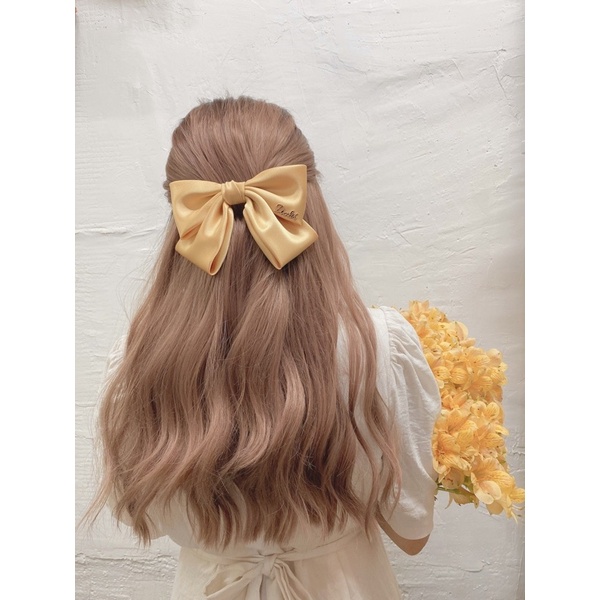Kẹp Tóc Nơ Vải Lụa Satin Size 22cm Nhiều Màu Sắc - Chính Hãng NHÀ HOA