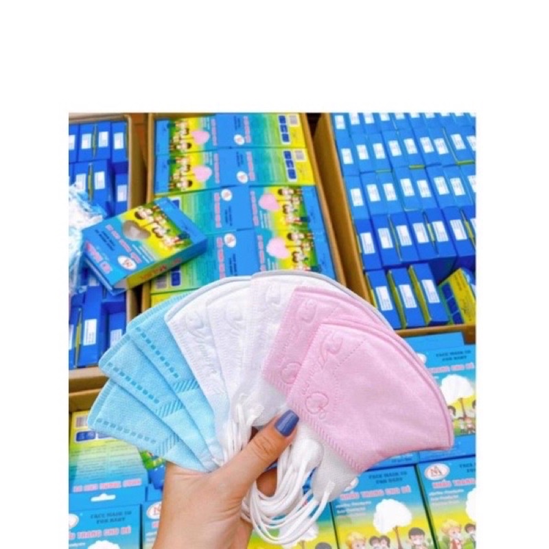 Khẩu trang 5D cho bé 2-5 tuổi hộp 10 cái nhiều họa tiết