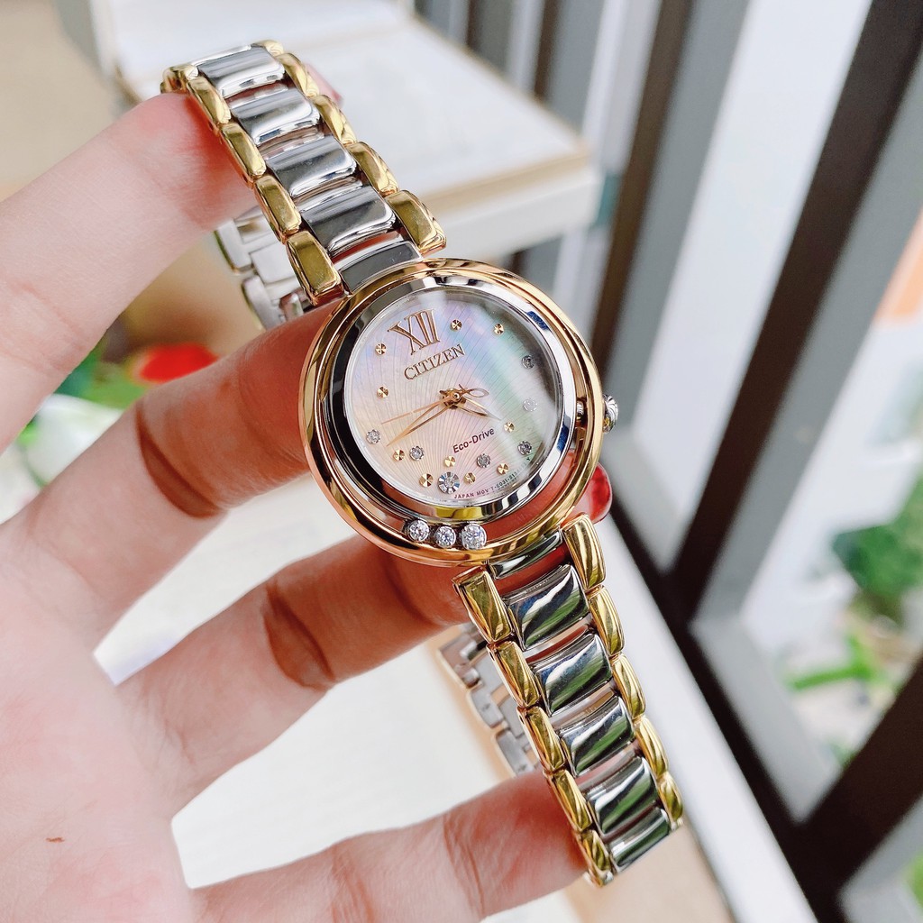 Đồng hồ nữ chính hãng Citizen Sunrise EM0324-58D - Máy pin năng lượng ánh sáng - Kính Sapphire