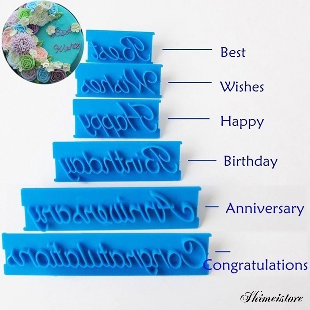 Set 6 Khuôn Làm Bánh / Sô Cô La Hình Chữ Blessing DIY