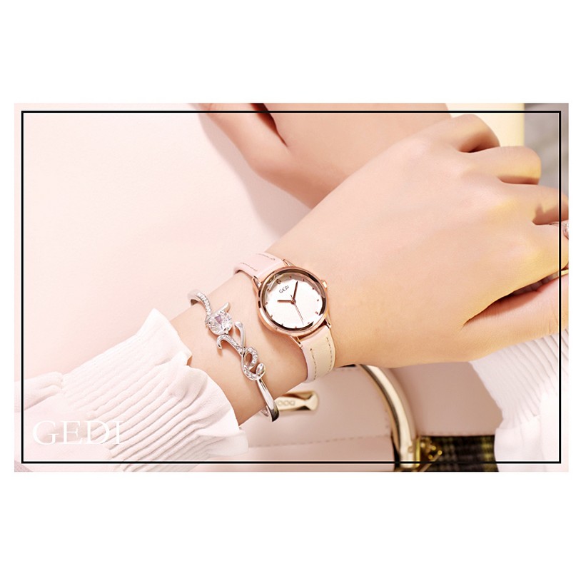 [NEW ARRIVAL] Đồng hồ nữ Gedi dây da mặt nhỏ siêu xinh - Hàng chính hãng | BigBuy360 - bigbuy360.vn