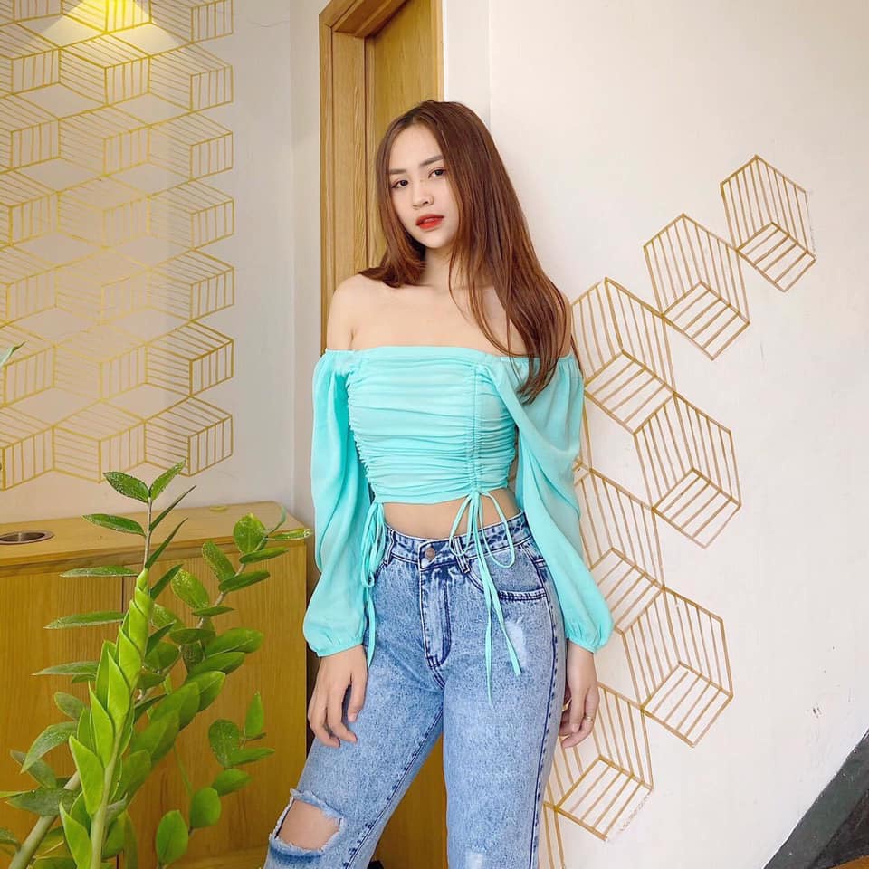 * (Hàng có sẵn) Áo croptop 2 dây rút Chibest_AB287X
