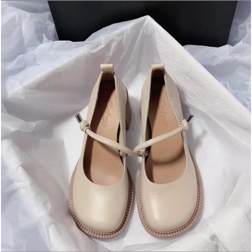Form to Giày Búp Bê Quai Ngang Đế Vuông 6Cm Đi Êm Chân G153
