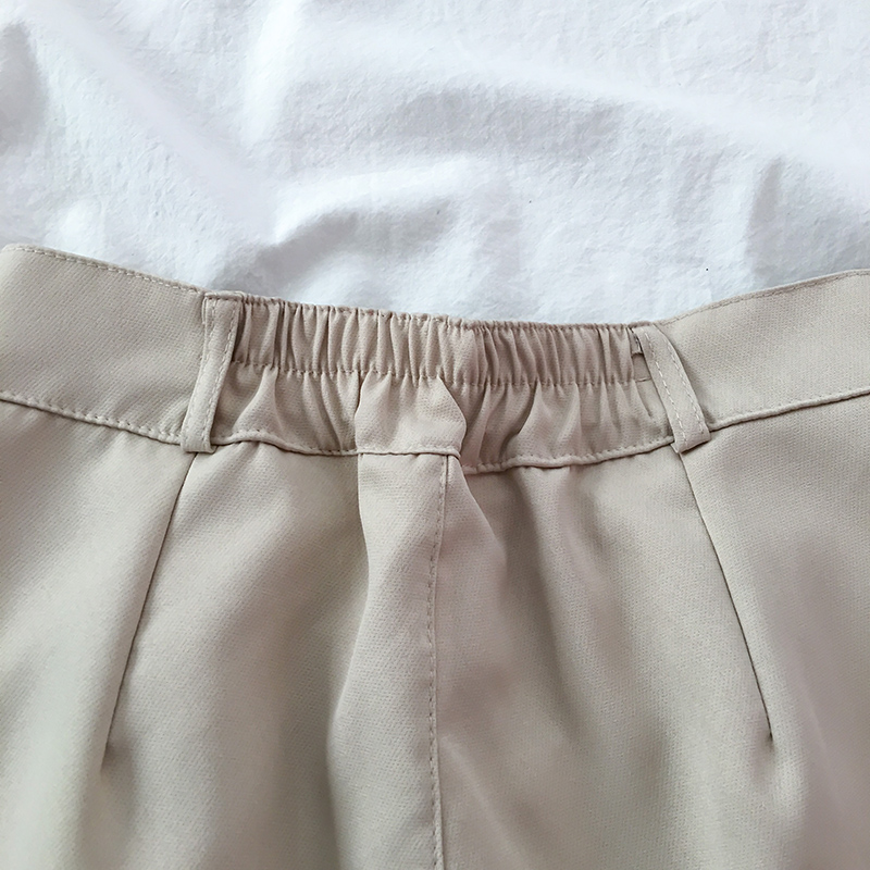 IELGYQuần Short Lưng Cao Dáng Rộng Màu Đen Phong Cách Nhật Bản Thời Trang Cho Nữ