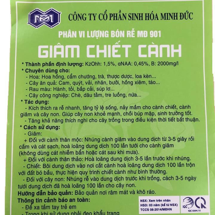 Ống Kích Thích Ra Rễ Chuyên Dùng Cho Giâm, Chiết Cành MĐ 901 Ống 10ml)