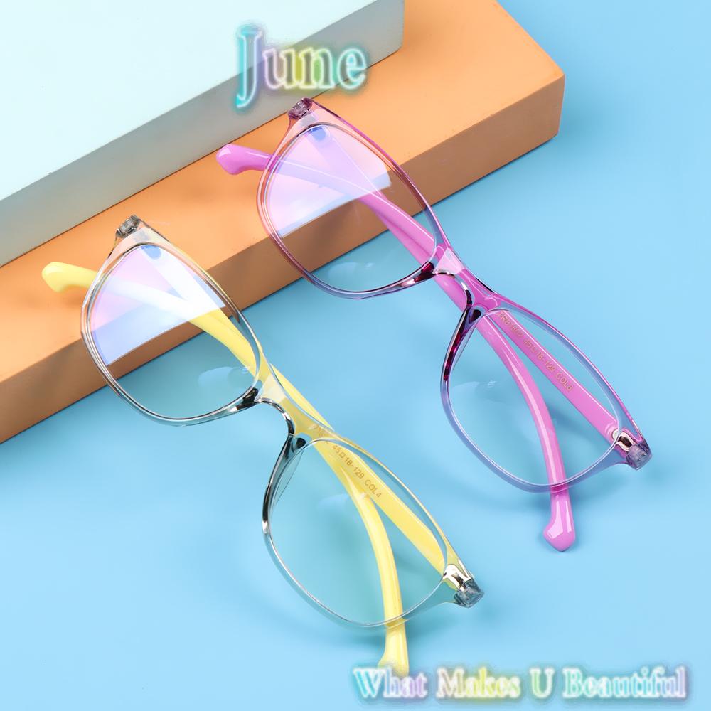 JUNE Children Boys Girls Kids Glasses TR90 Anti-blue Light Comfortable Eyeglasses Portable Online Classes Fashion Computer Eye Protection Ultra Light...
