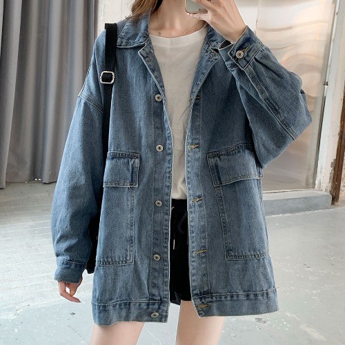 Áo Khoác Denim Phong Cách Hàn Quốc Cá Tính Cho Nữ