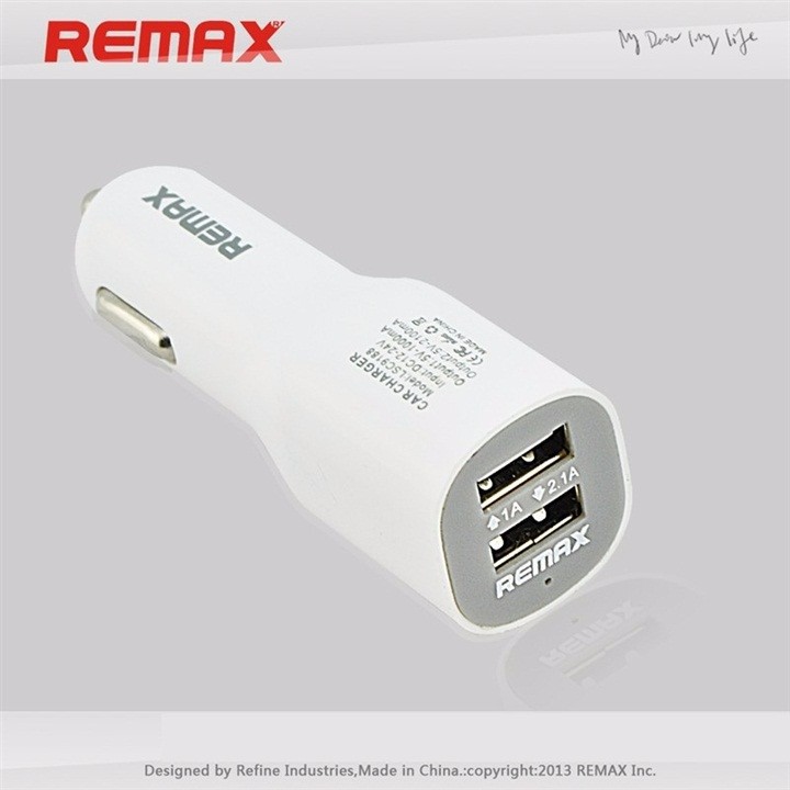 Sạc Xe Hơi 2 Cổng USB Remax Cao Cấp