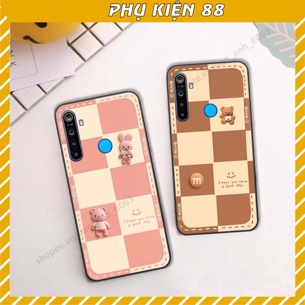 Ốp lưng Realme 5 / 5 Pro / C3 hình gấu, kẹo dễ thương cute