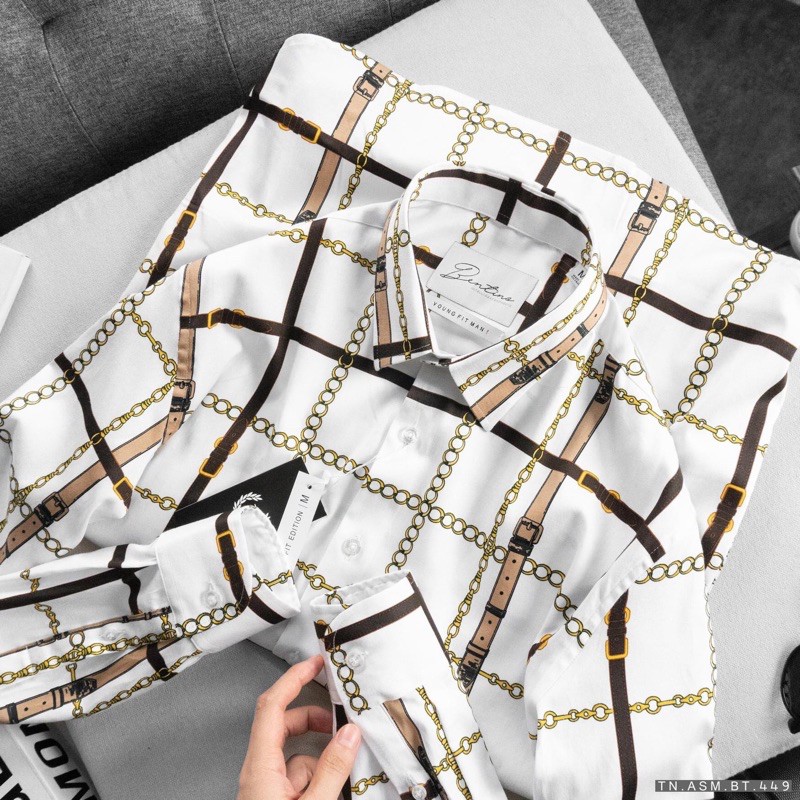 Áo sơmi nam dài tay hoạ tiết các màu | BigBuy360 - bigbuy360.vn