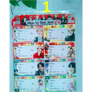 NHÃN VỞ KPOP BTS 1 XẤP 16 NHÃN