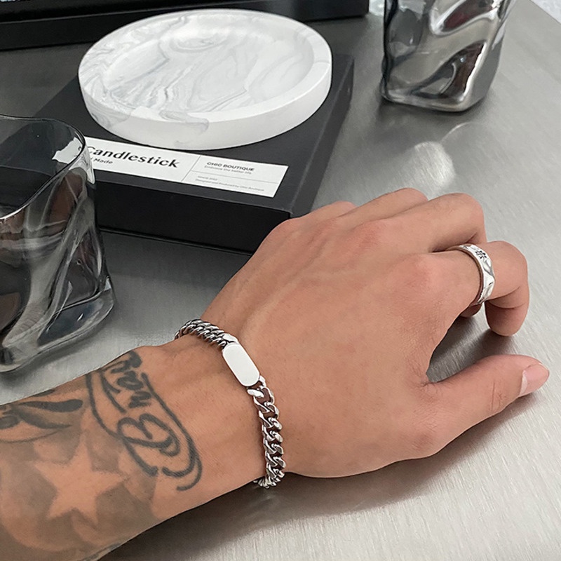 Vòng Tay Thép Titan Phong Cách hip-hop Thời Trang Cá Tính Cho Nam