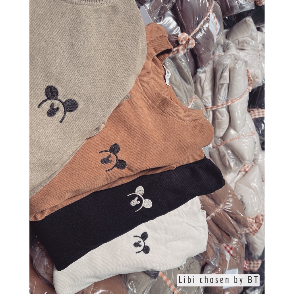 Bộ mặc nhà chất xốp nhung mickey thêu