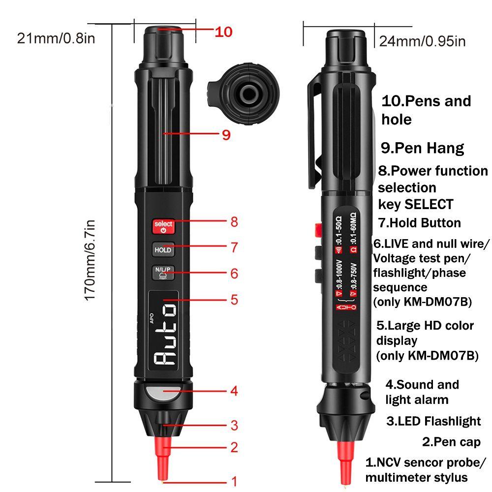 Bút Đo Điện Áp 12V Màn Hình LCD Kỹ Thuật Số Chuyên Dụng Cho Garage