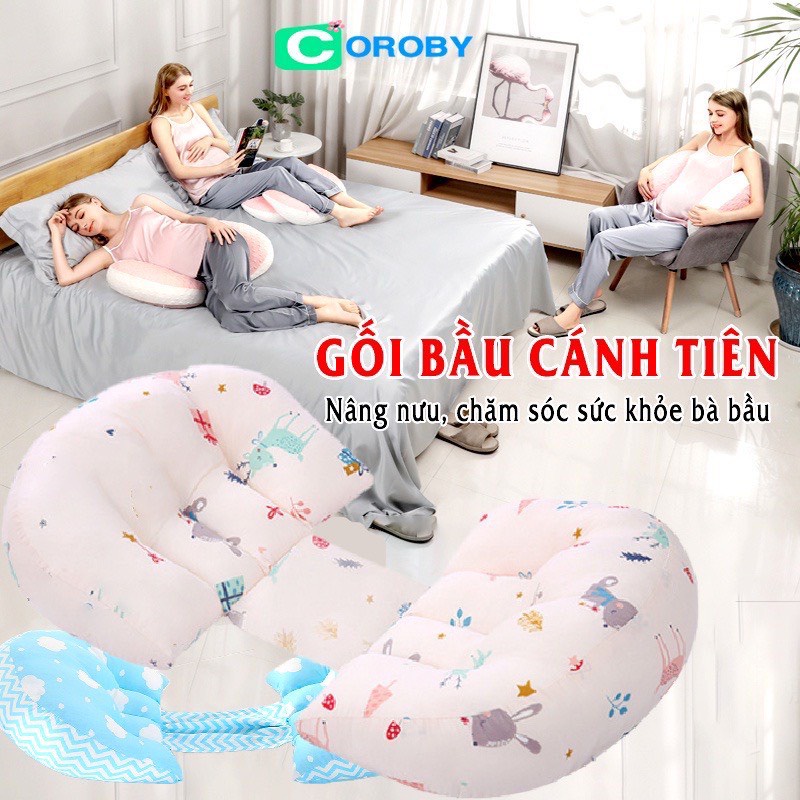 Gối Bầu Cánh Tiên Cao Cấp Nâng Đỡ Bụng Hỗ Trợ Giảm Đau Lưng Cho Mẹ Bầu- hàng loại 1
