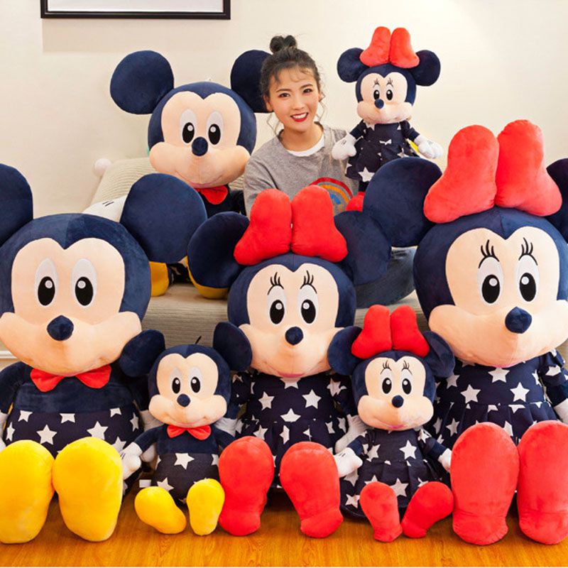 Thú Nhồi Bông Bằng Nhung Lông Hình Chuột Mickey / Minnie Độc Đáo Kích Thước Tùy Chọn
