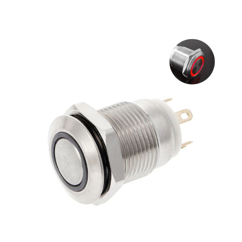 Công Tắc Nút Nhấn Có Đèn Led 12mm 3a / 220v Dc