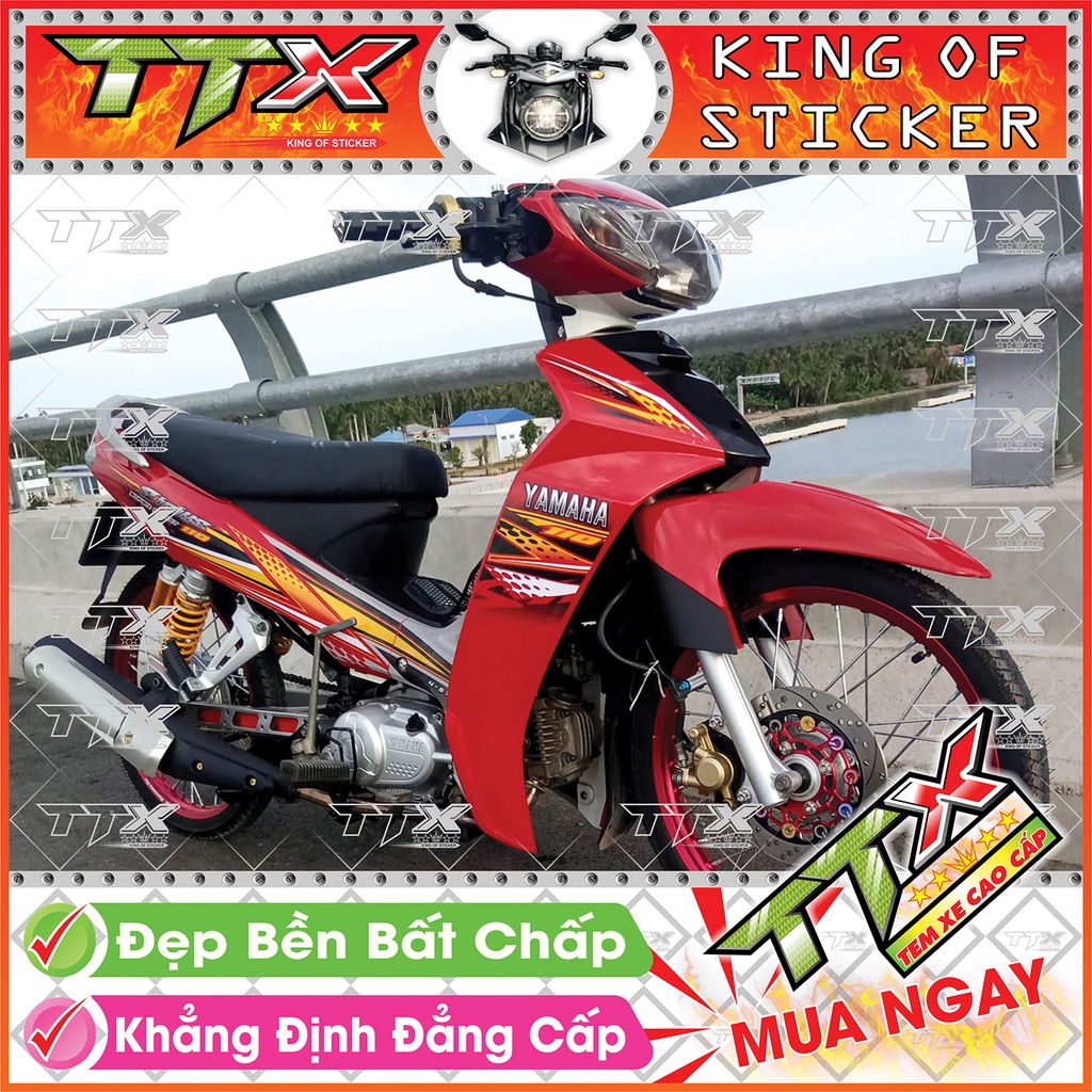 Tem Xe Sirius Đỏ Đen Xám - Tem Sirius 110 Xám Đỏ Đen Siêu Đẹp - Mẫu Team Sirius  Đỏ Đen Xám (s046-00