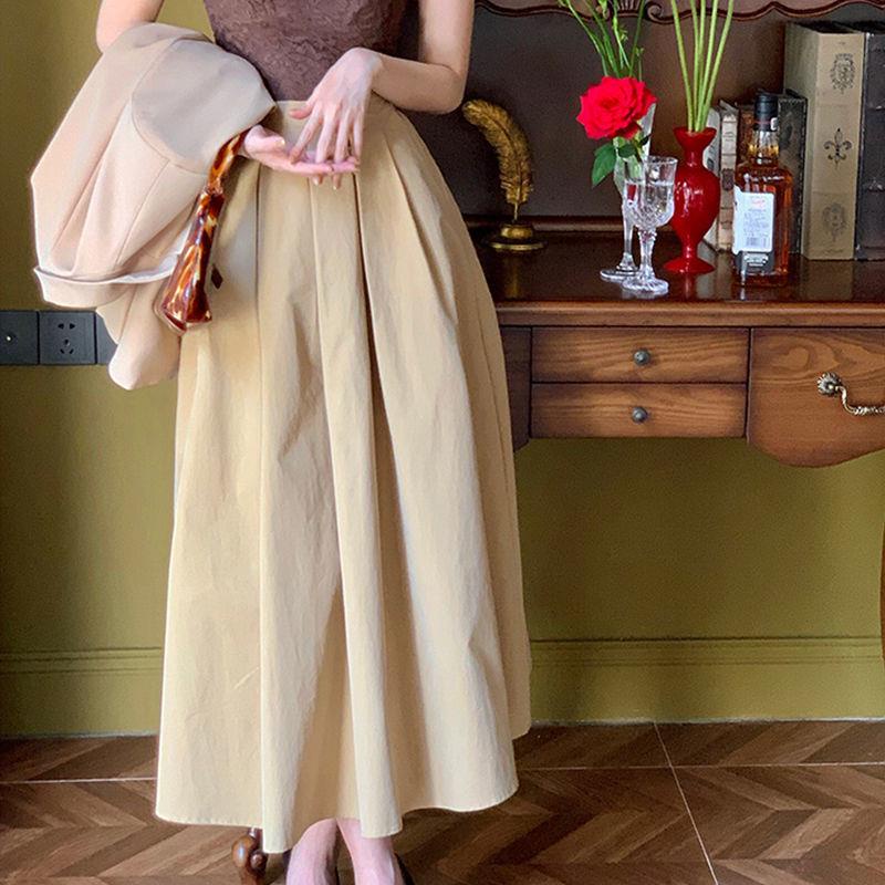 Chân Váy Chữ A Lưng Cao Phong Cách Hepburn Retro Mẫu 2021 Thời Trang Mùa Thu Cho Nữ