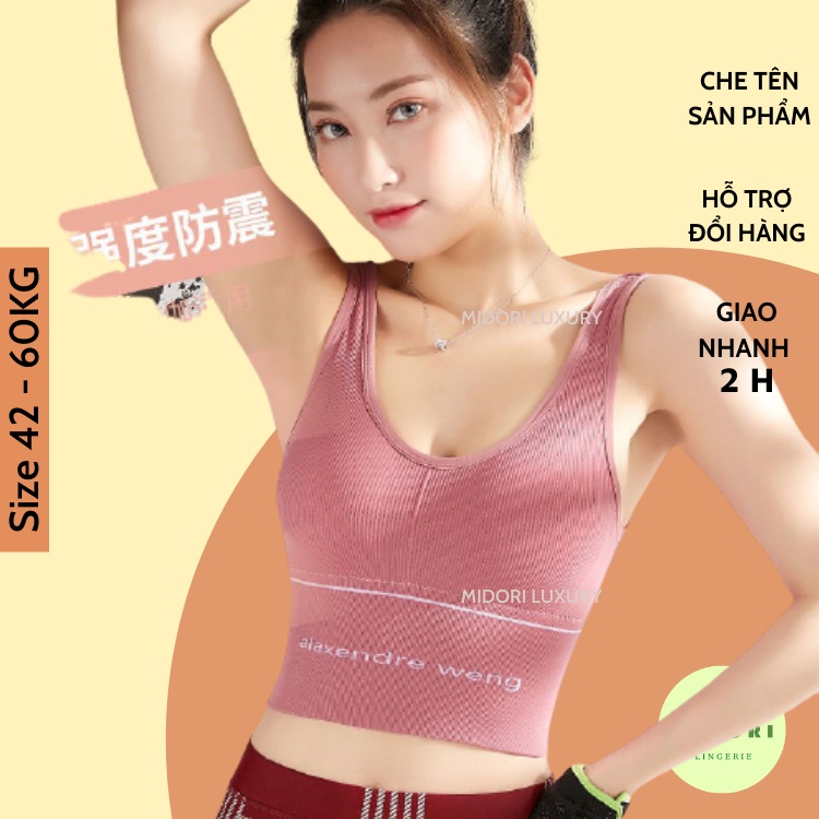 Áo bra gym yoga thể thao dáng croptop mềm mịn thoáng mát AXW