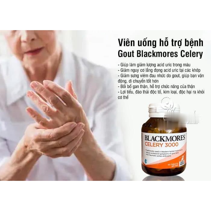 [Tem Chemist] Celery 3000mg Blackmores - Viên uống hỗ trợ Gout, 50 viên