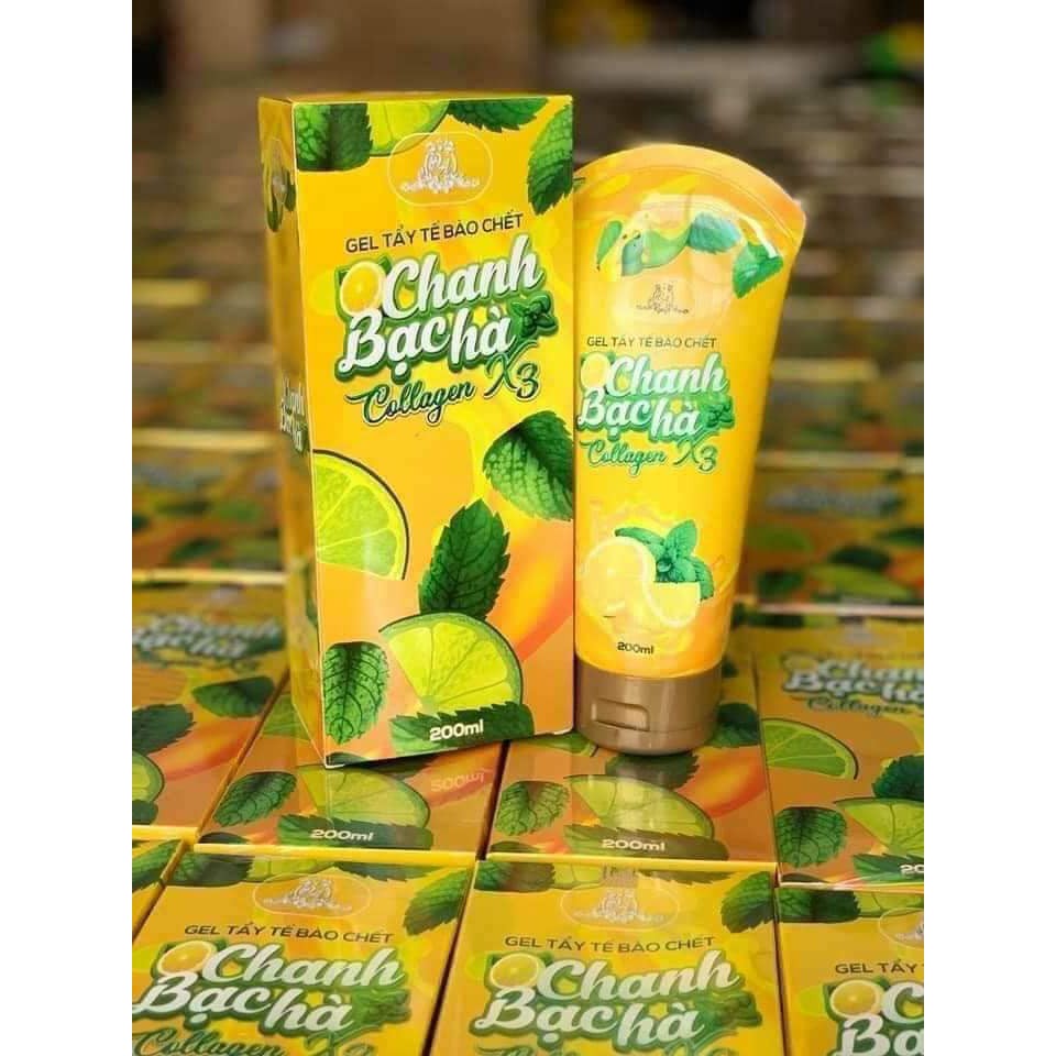 Gel Tẩy Da Chết Chanh Bạc Hà Collagen X3