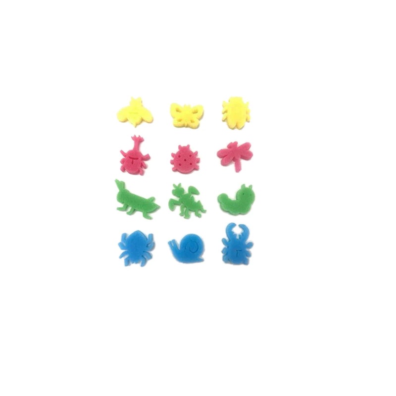 Daiso Đồ Chơi Cho Bồn Tắm Expand In Water Sponge -Insect - 12 Pcs.-