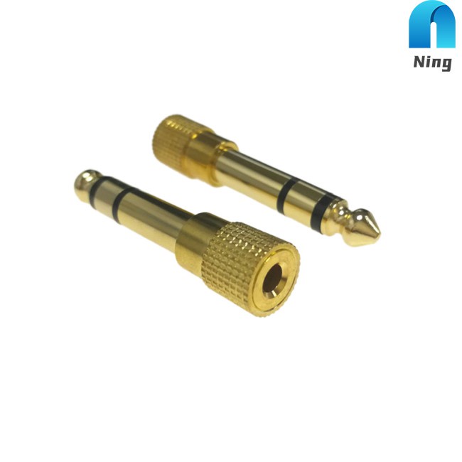 Đầu cáp chuyển đổi âm thanh 3 pin trs từ cổng cắm 3.5mm sang cổng 6.5mm Aux mạ vàng
