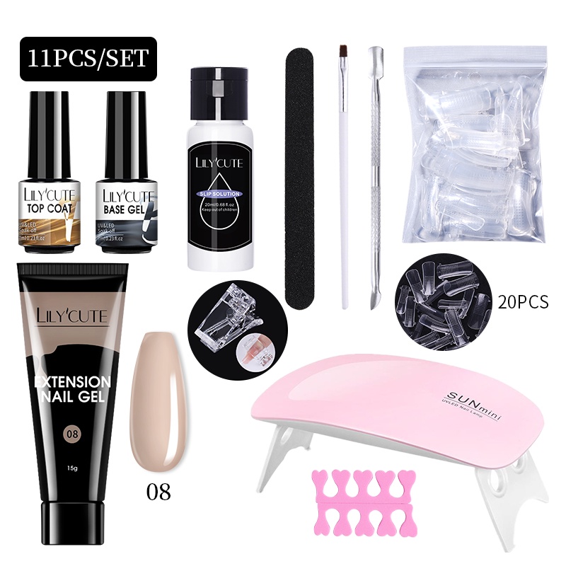 Bộ Đèn UV Nối Dài Móng Tay 6W UV Gel Trong Suốt Dễ Thương