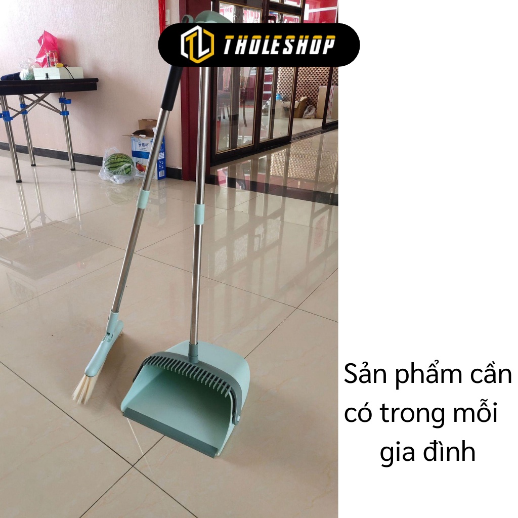 Chổi Quét Nhà - Bộ Chổi Quét Rác Kèm Hốt Rác Cán Dài Gấp Gọn Tiện Dụng 9021