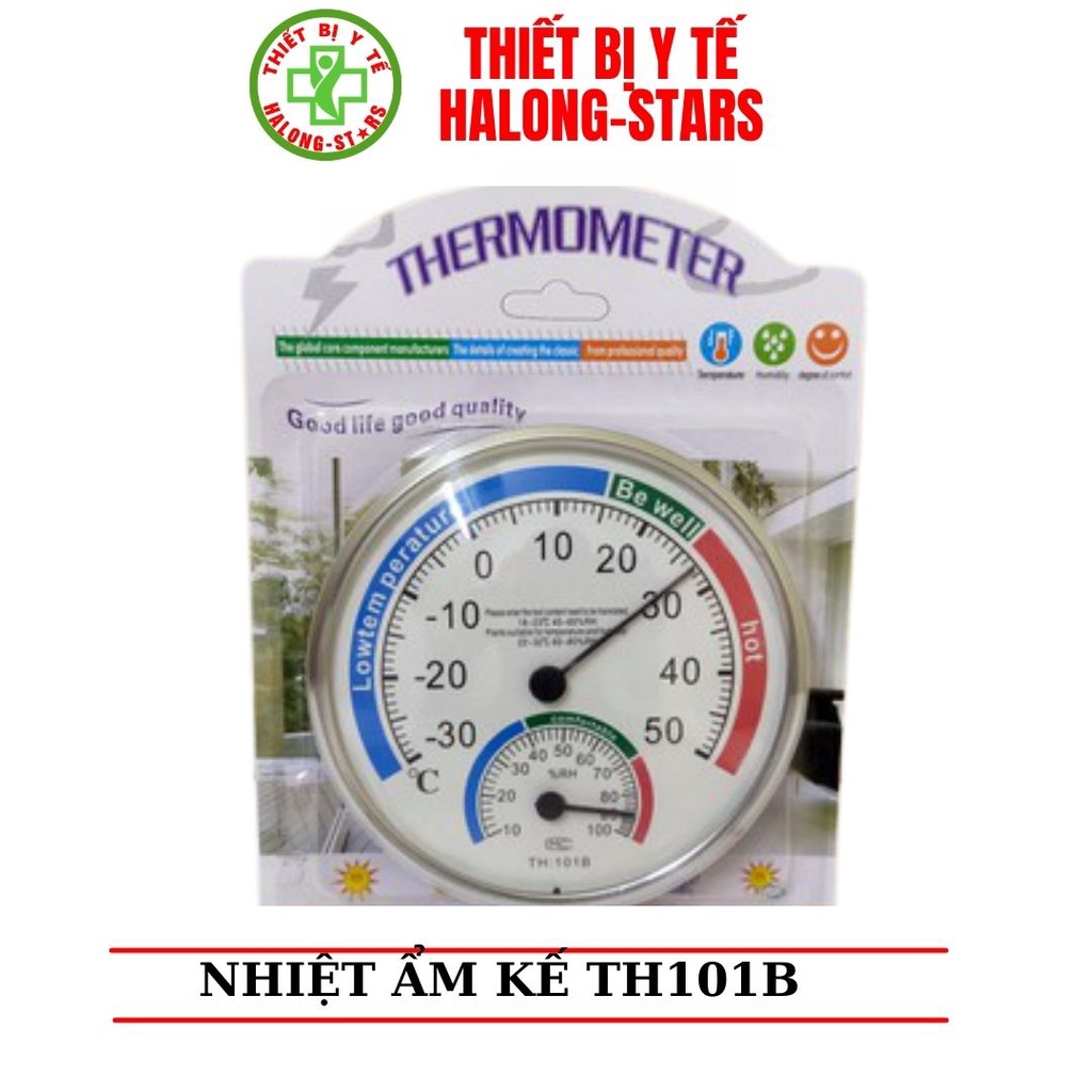 Nhiệt ẩm kế cơ học đo độ ẩm và nhiệt độ TANAKA TH101E,Thermometer TH101B. Ẩm kế để bàn hoặc treo tường [Halongstar]
