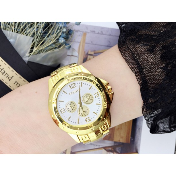 ĐỒNG HỒ CẶP ĐÔI NAM NỮ ROSRA NEW ARRIVAL VÀNG MẶT TRẮNG D307B CỰC ĐẸP | BigBuy360 - bigbuy360.vn