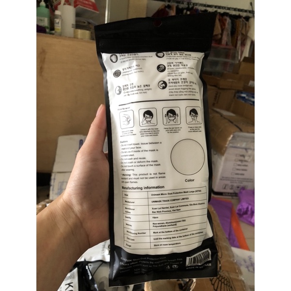 Chính Hãng Khẩu Trang 4D Uni KF94 (Túi 10 cái)