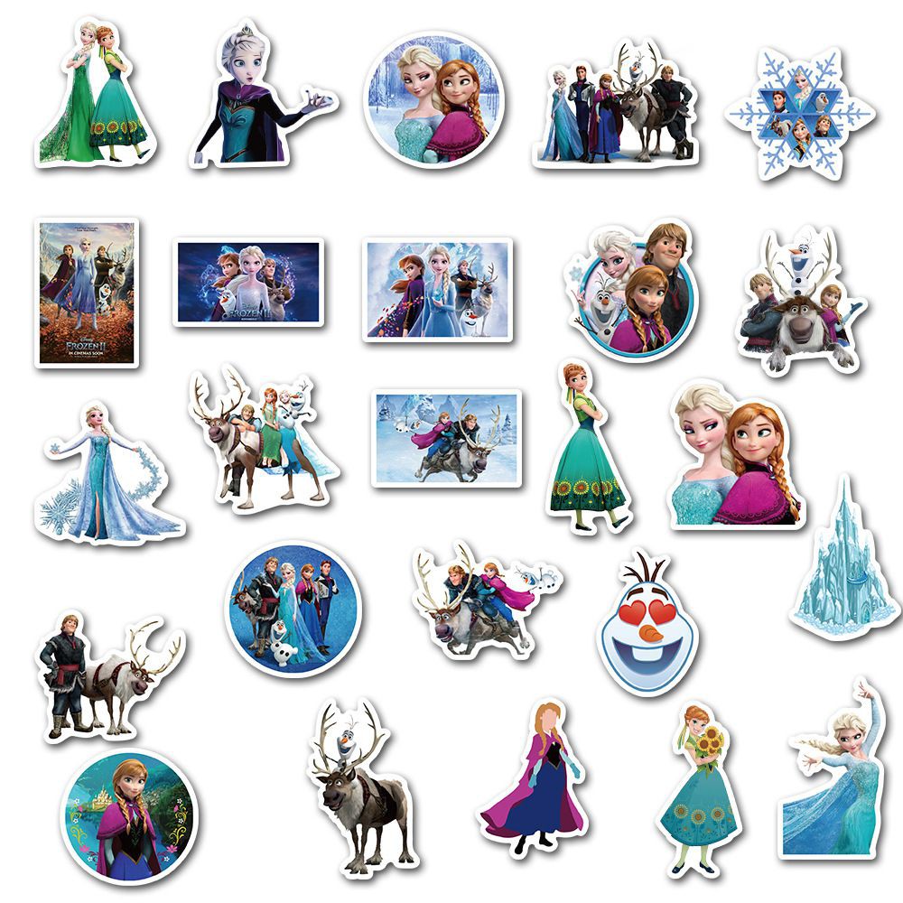Bộ 50 Miếng Dán Graffiti Frozen 2 Chống Thấm Nước Trang Trí Điện Thoại / Ván Trượt