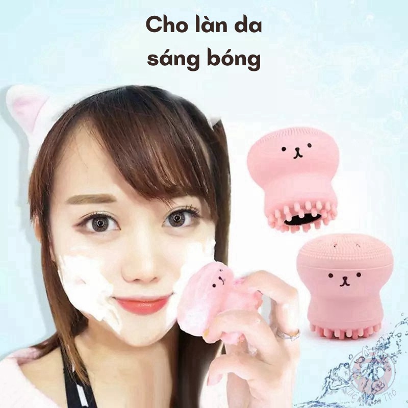 [Bảo hành - 1 Đổi 1] Cọ rửa mặt hình bạch tuộc tẩy tế bào chết mát xa da mặt bằng silicone y tế cao cấp