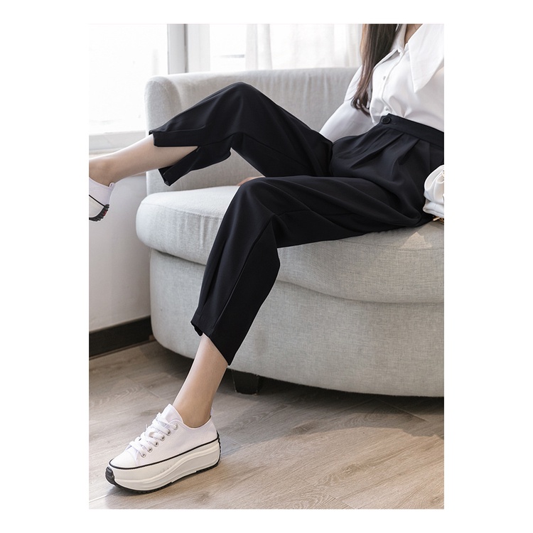 Quần tây nữ lưng cao baggy đẹp ZENA gấu khóa chun sau vải tuyết mưa Q115