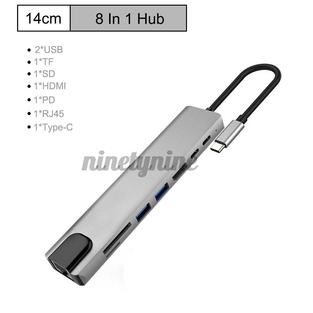 Bộ Chuyển Đổi Nhiều Cổng Usb-C Hub Sang 4k Hdmi Usb 3.0 Aux Cho Macbook Pro Air