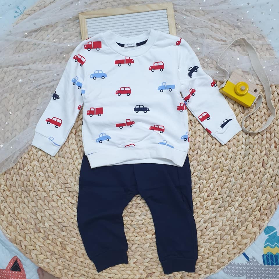 BỘ NỈ DA CÁ Ô TÔ BÉ TRAI CỦA NEXT SZ 10-25KG