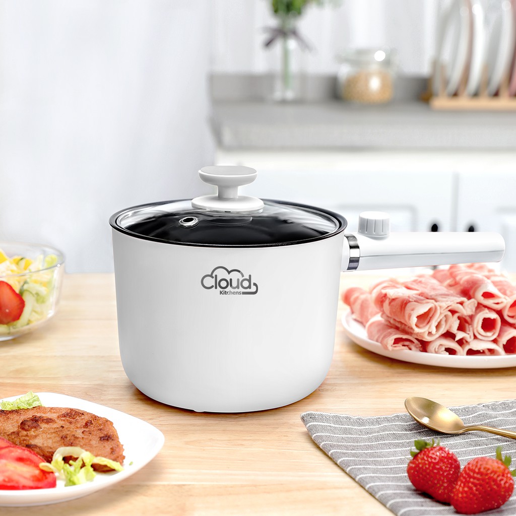 Nồi Lẩu Mini đa năng Cloud Kitchens, 2 Nấc Nhiệt, Nồi Nấu Mì mini 1.5L, Ca nấu lẩu, Chống Dính Cao Cấp Chính Hãng