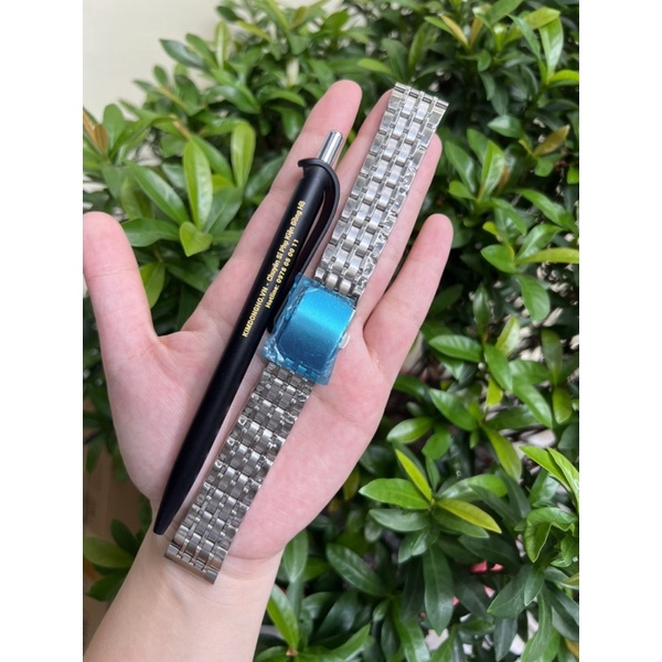 Dây Đeo Đồng Hồ Bằng Thép Không Gỉ 20mm Size 20 Màu Bạc mắt Bé - Mã 008