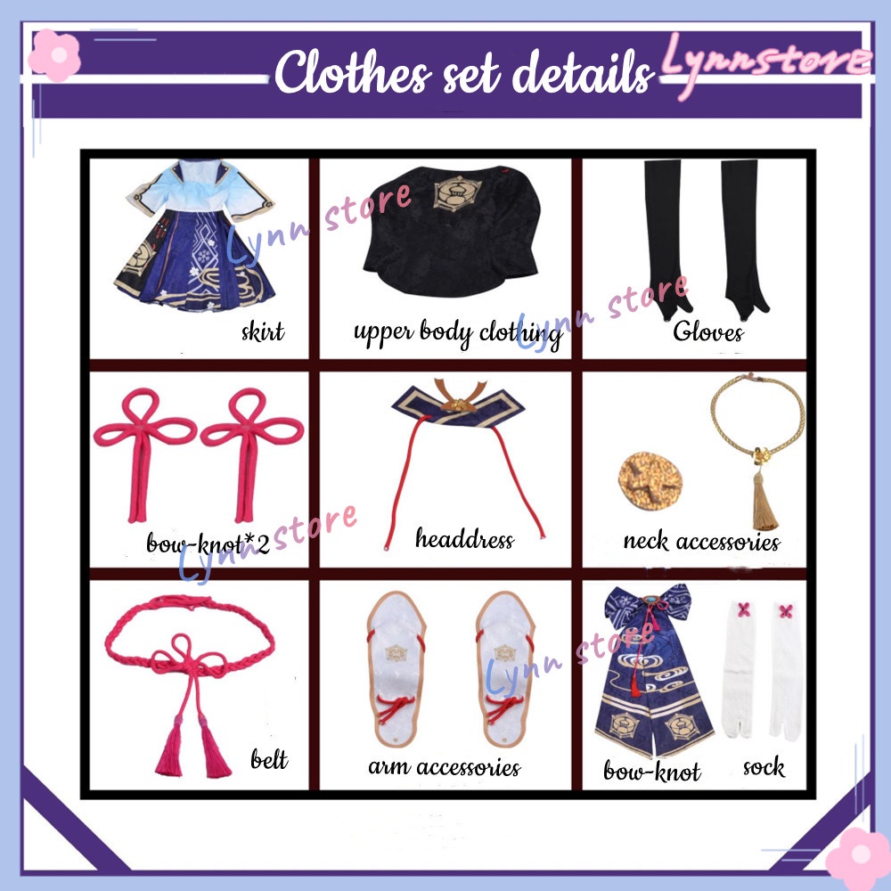 Trò chơi Genshin Impact Kamisato Ayaka Cosplay Genshin Trang phục Phụ nữ Halloween Váy Wig Pettcoat Fan Lolita Dress