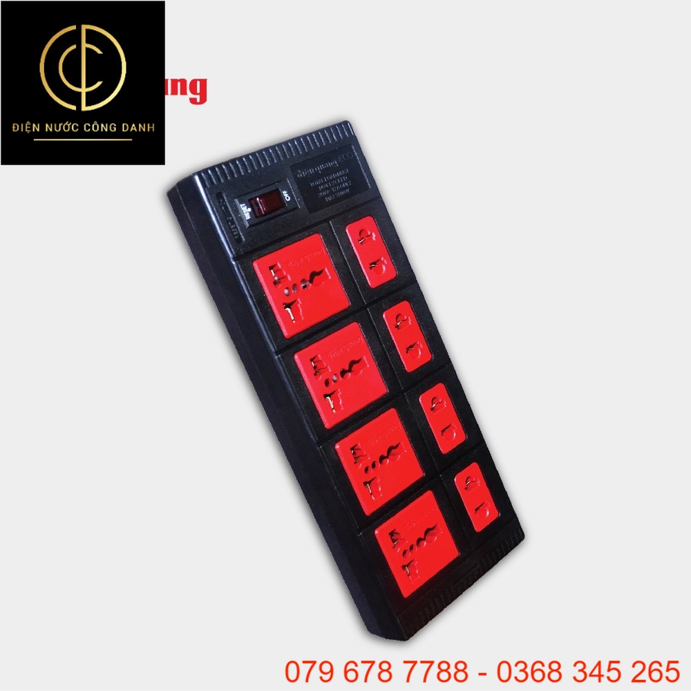 Ổ cắm Điện Quang 8 lỗ, 1c Tắc